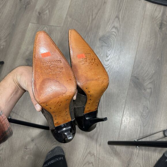 New Jugo Ladies Boots Botas Mexico Leather Snakeskin Suede Pointed Toe Heel 8.5 - Picture 5 of 7